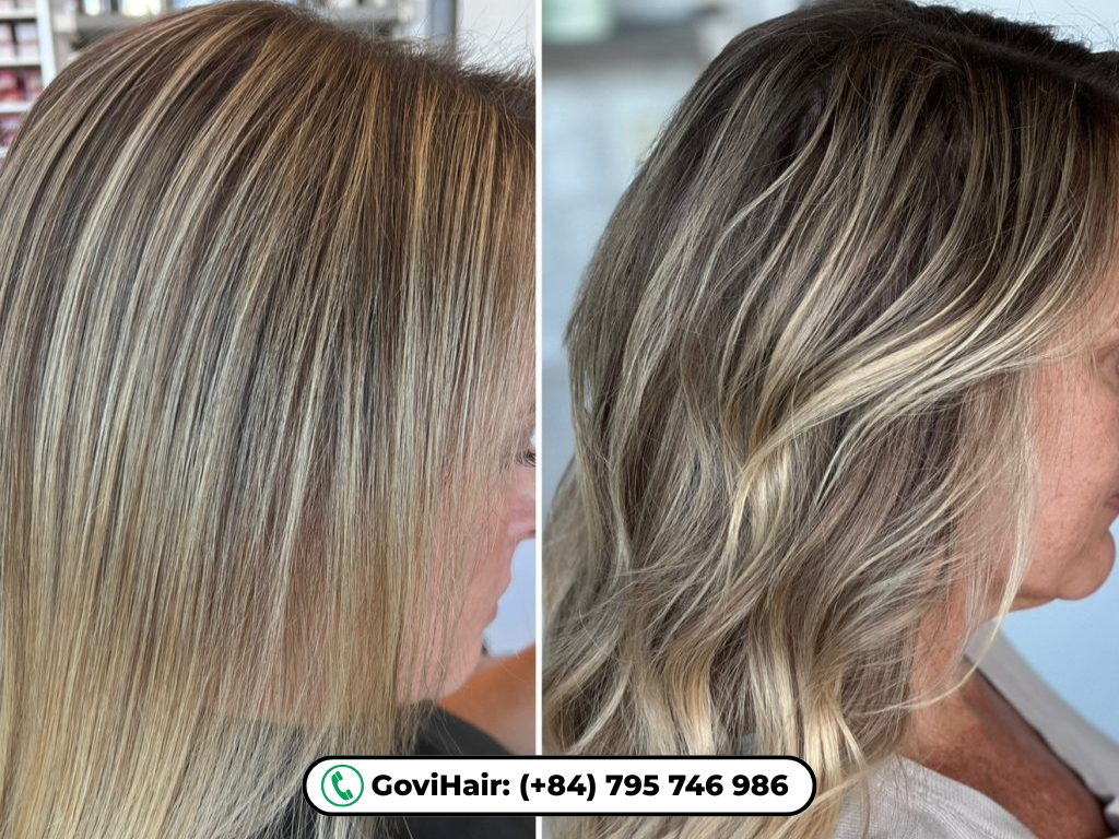 K tip extensions installation on short hair