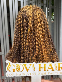 Human Hair Frontal Wigs Lace 13×4 Mix Piano Color