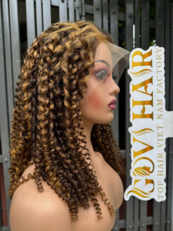 Human Hair Frontal Wigs Lace 13×4 Mix Piano Color