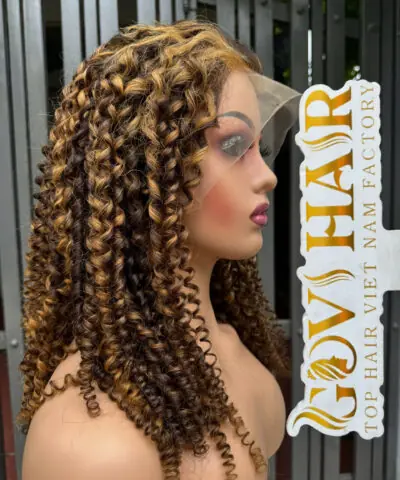 Human Hair Frontal Wigs Lace 13×4 Mix Piano Color
