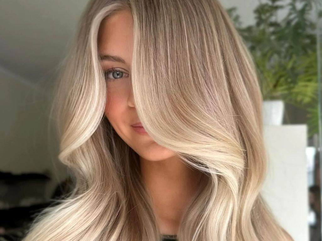 Light ash blonde hair icy cool tone