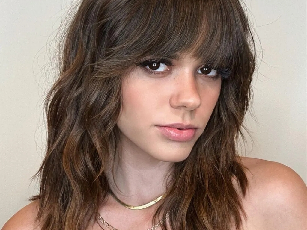 Mid-length wolf cut with layered texture