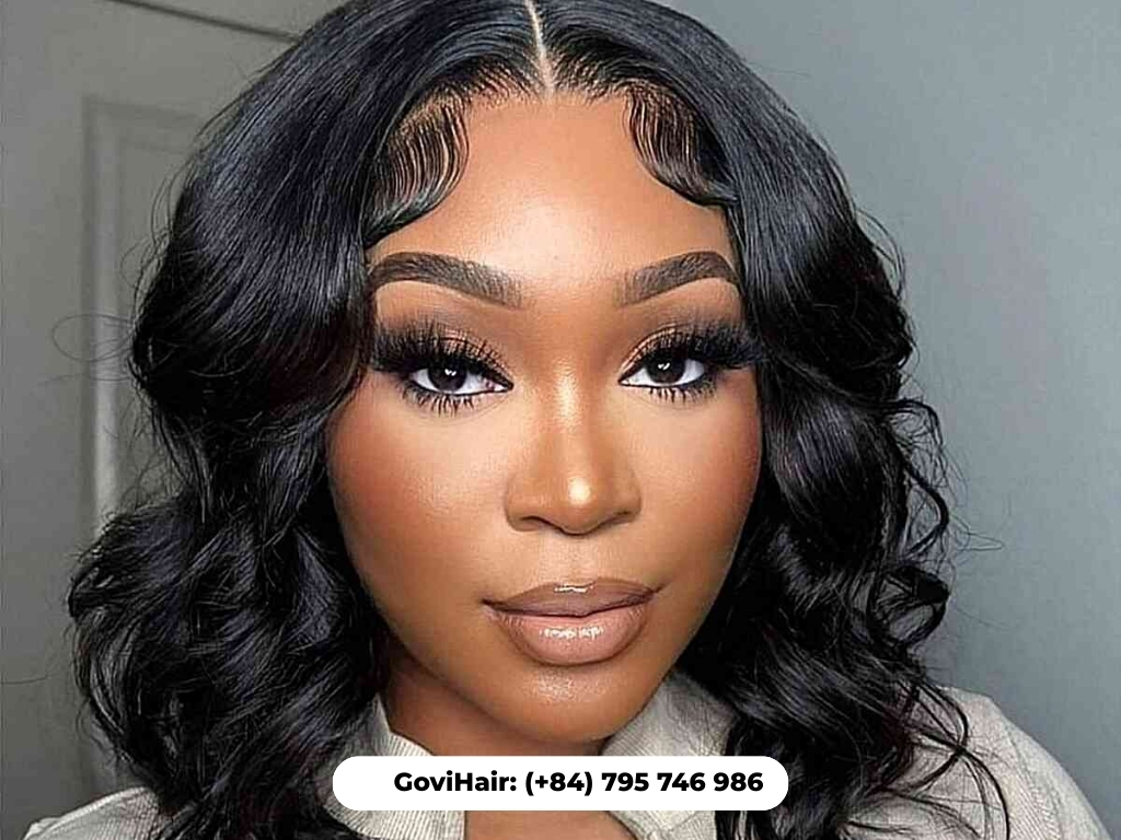 Middle-part bob weave with soft waves