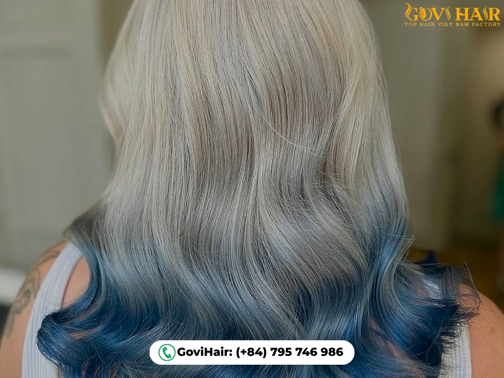 Ocean-inspired aquamarine silver hair