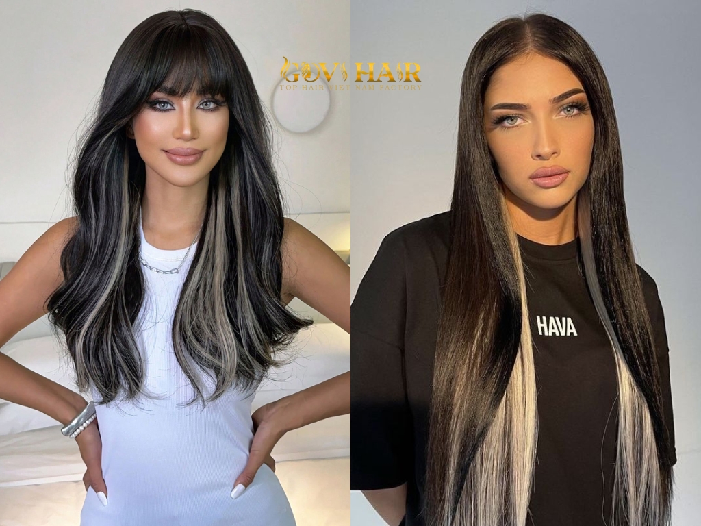 Platinum peekaboo highlights offer a subtle yet creative way