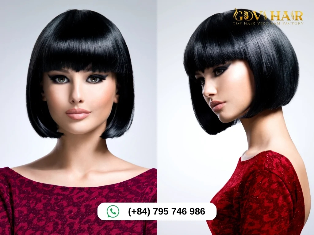 Quick weave hairstyle with sleek bob