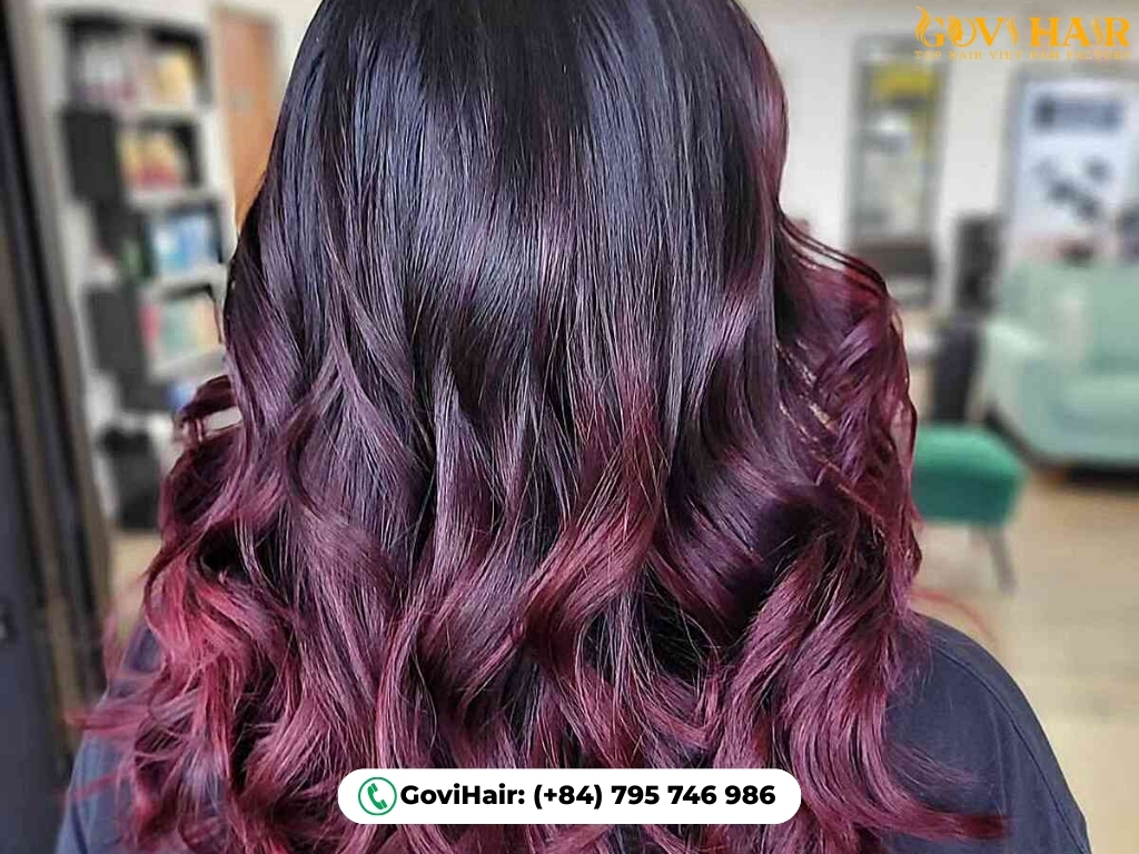 Raspberry ombre two-tone hair