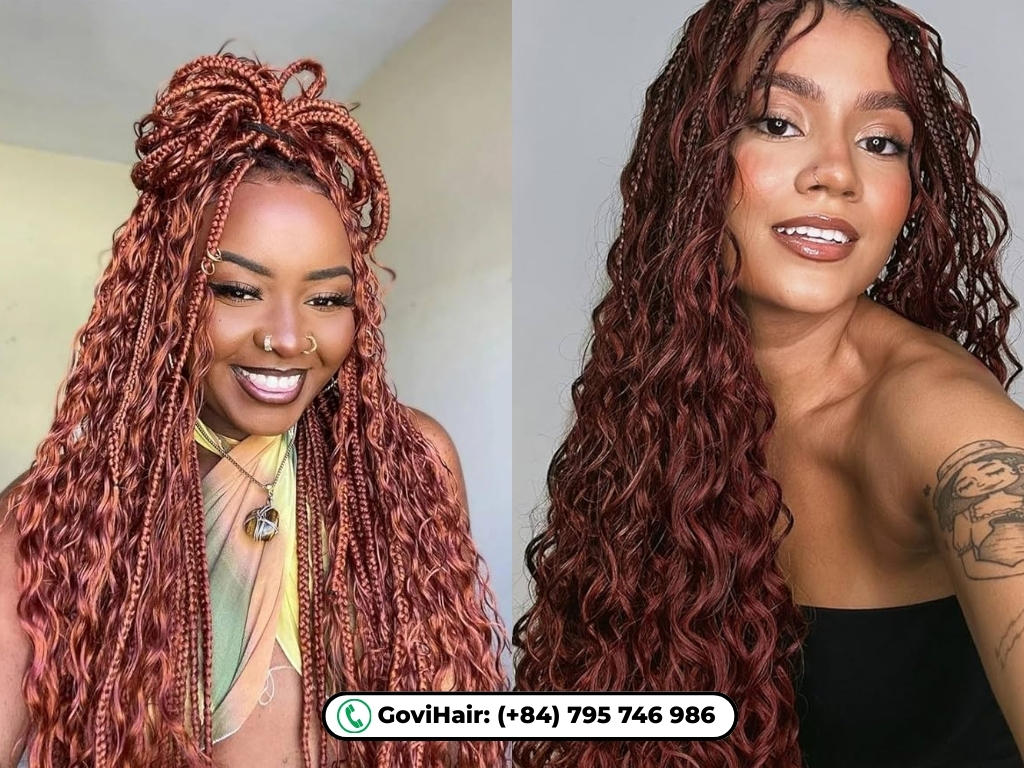20+ Trending Brown Hair with Red Highlights Ideas You Must Try 19 Artistic interweaving of warm tones for a cool braided style.