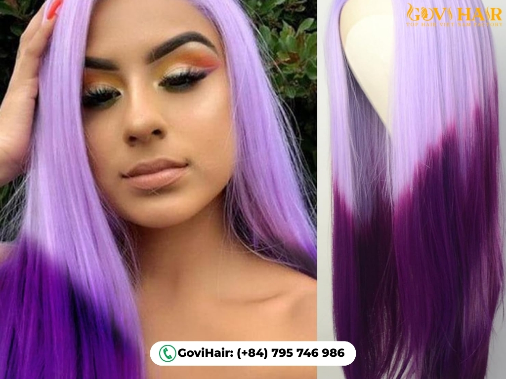 Romantic pastel purple hair blend