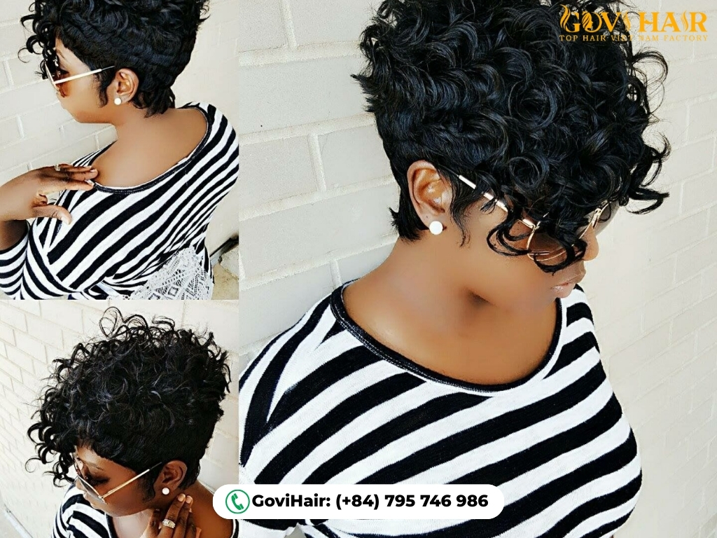 Short feathered quick weave 27-piece style