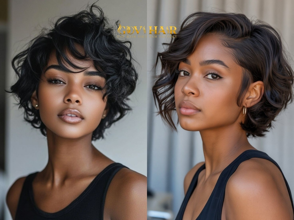 Soft waves add movement to the pixie cut, creating a relaxed version