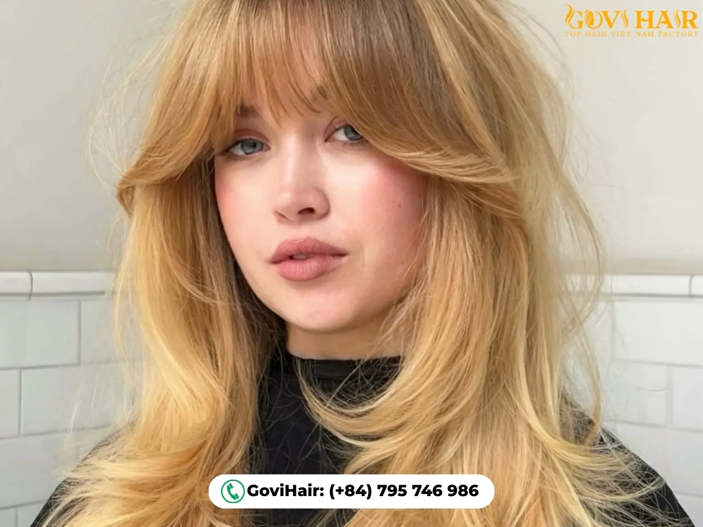 Soft layered wolf cut with delicate feathered bangs