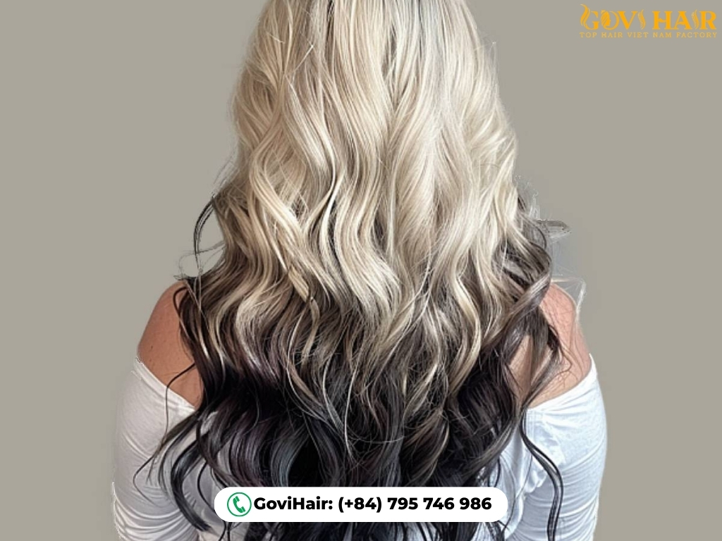 Two-tone reverse ombre for blondes