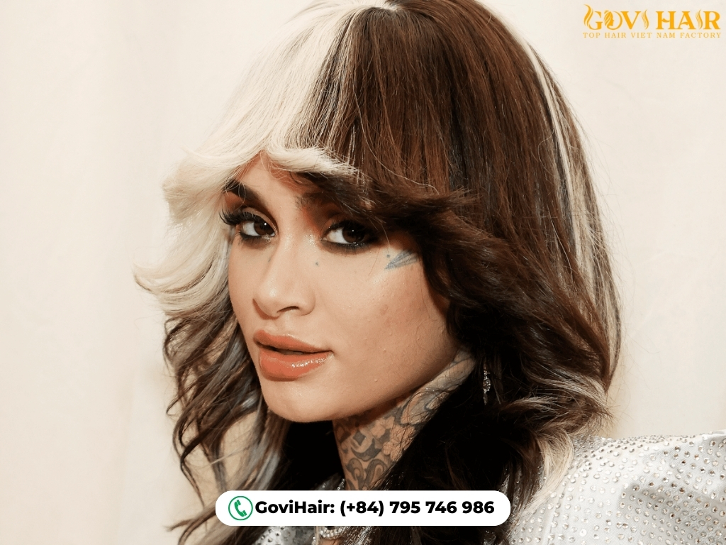 Versatile black white flip hair color