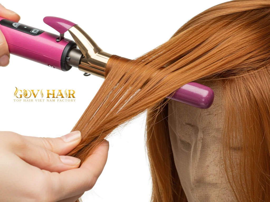 Heat styling with water wave wig