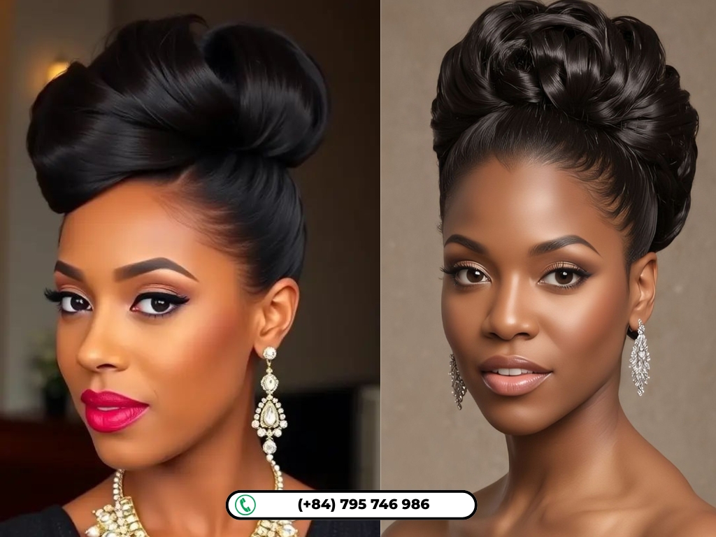 Quick weave updo styles: Weave Chignon Updo