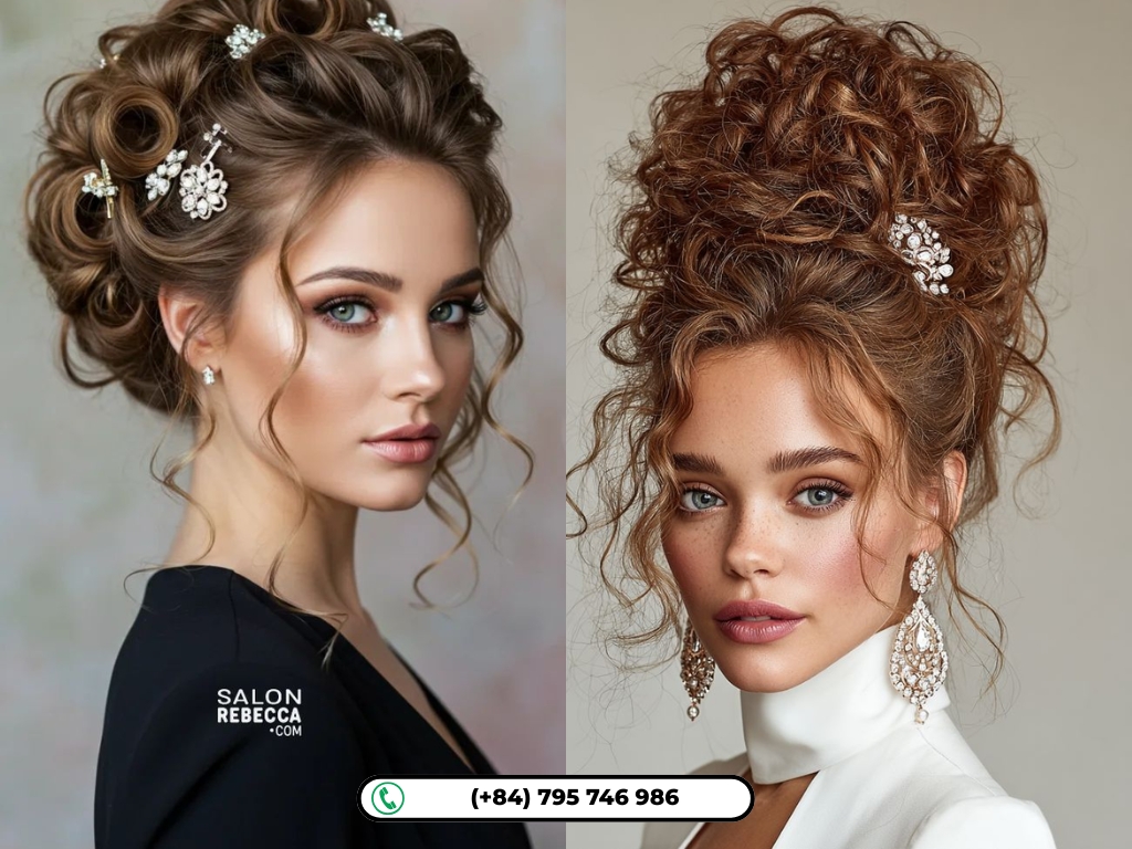 Quick weave updo styles: Tousled Romantic Updo