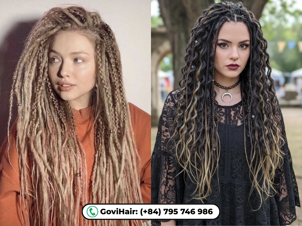 Dreads mix with braid