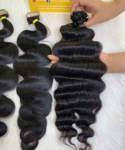 24 Inch Deep Wave Natural Black Color V Tip Hair Extensions Pre Bonded 5 20 Inch Deep Wave Natural Black Color V Tip Hair Extensions