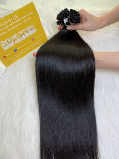 22 Inch Straight #1B Natural Black Color V Tip Hair Extensions