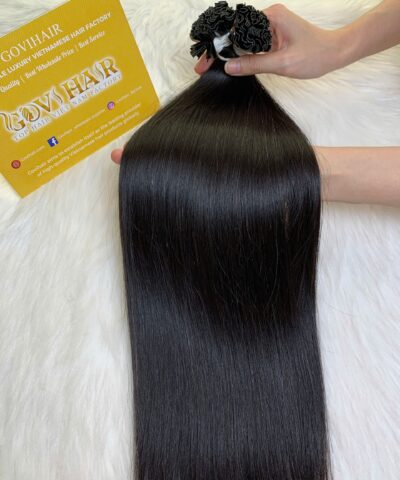 22 Inch Straight #1B Natural Black Color V Tip Hair Extensions