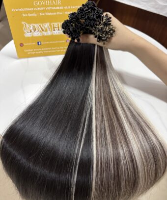 22 Inch Straight Mix Piano #2/613 Color V Tip Hair Extensions