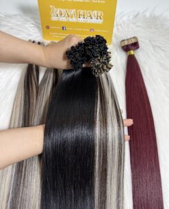 22 Inch Straight Mix Piano #2/613 Color V Tip Hair Extensions