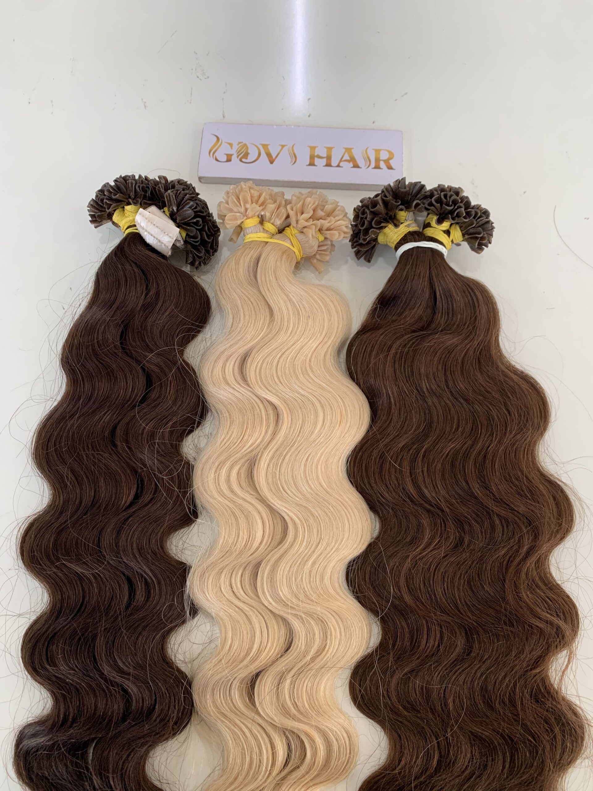 24 Inch Deep Wave Blonde Color U Tip Hair Extensions 100% Human Hair 2 24 Inch Deep Wave Blonde Color U Tip Hair Extensions