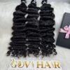 24 Inch Deep Wave Natural Black Color Flat Tip Hair Extensions Pre Bonded