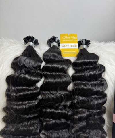 24 Inch Deep Wave Natural Black Color Flat Tip Hair Extensions Pre Bonded 6 24 Inch Deep Wave Natural Black Color Flat Tip Hair Extensions