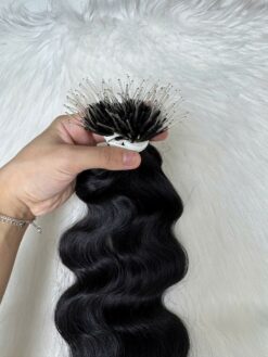 26 Inch Deep Wave Natural Black Color F Tip Hair Extensions