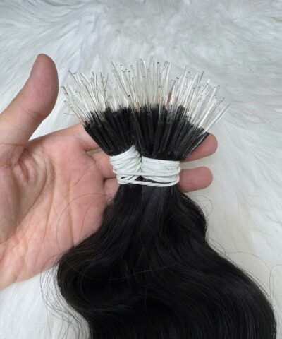 26 Inch Deep Wave Natural Black Color F Tip Hair Extensions
