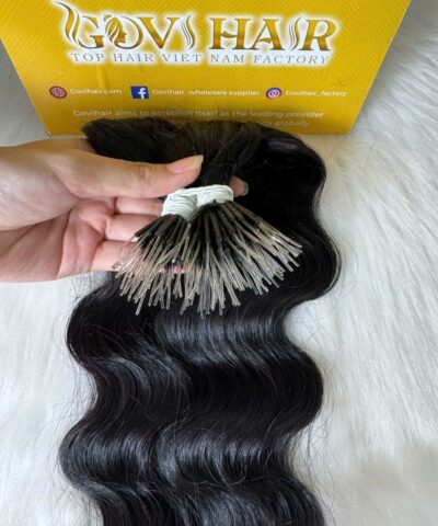 26 Inch Deep Wave Natural Black Color F Tip Hair Extensions