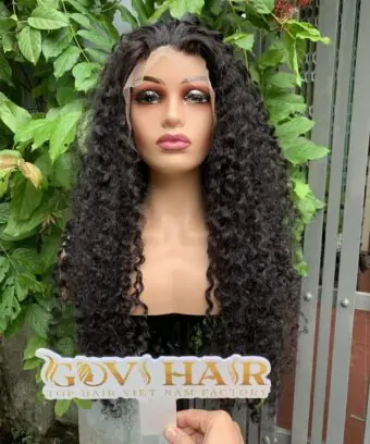 Burmese Curly Human Hair Frontal Wig 13x4 HD Lace 26 Inch 250% Density Natural Color