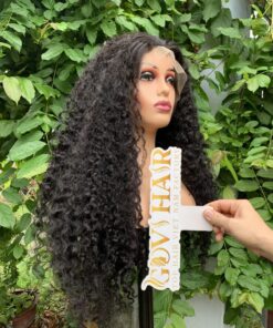 Burmese Curly Human Hair Frontal Wig 13x4 HD Lace 26 Inch 250% Density
