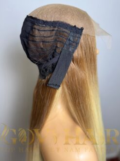Straight Human Hair Closure Wig 7x7 HD Lace 28 Inch 180% Density Ombre Blonde