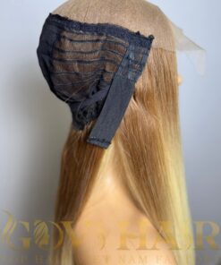 Straight Human Hair Closure Wig 7x7 HD Lace 28 Inch 180% Density Ombre Blonde Color 5 Straight Human Hair Closure Wig 7x7 HD Lace 28 Inch 180% Density Ombre Blonde