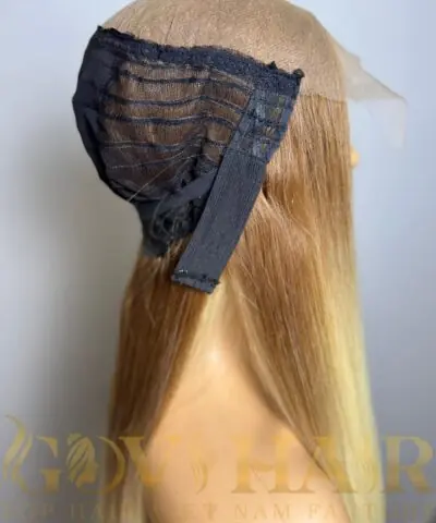 Straight Human Hair Closure Wig 7x7 HD Lace 28 Inch 180% Density Ombre Blonde