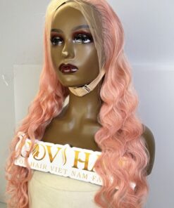 Natural Wave Human Hair Frontal Wig 13x4 HD Lace 26 Inch 180% Density Pink