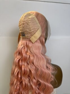 Natural Wave Human Hair Frontal Wig 13x4 HD Lace 26 Inch 180% Density Pink Color 11 Natural Wave Human Hair Frontal Wig 13x4 HD Lace