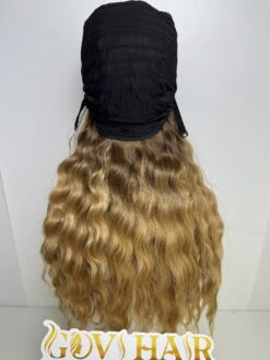 Natural Wavy Human Hair Closure Wig 6x6 HD Lace 26 Inch 250% Density Ombre