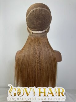 Straight Human Hair Full Lace Wig 22 Inch 250% Density #5 Medium Brown Color 6 Straight Human Hair Full Lace Wig 22 Inch 250% Density