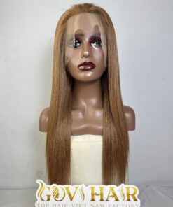 Straight Human Hair Full Lace Wig 22 Inch 250% Density #5 Medium Brown Color