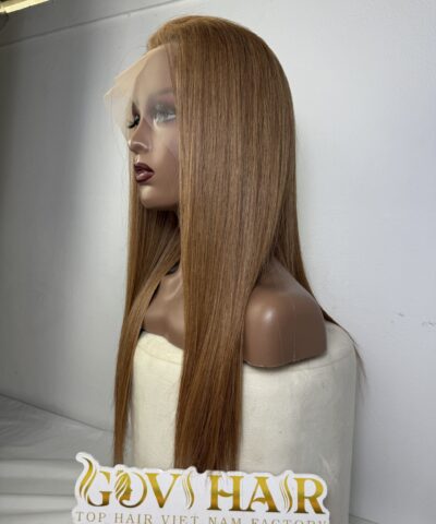 Straight Human Hair Full Lace Wig 22 Inch 250% Density #5 Medium Brown Color
