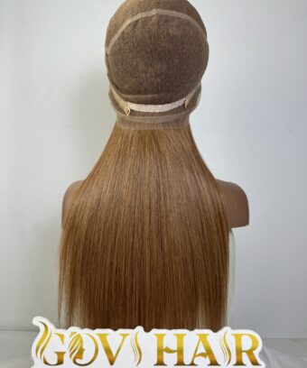 Straight Human Hair Full Lace Wig 22 Inch 250% Density #5 Medium Brown Color 6 Straight Human Hair Full Lace Wig 22 Inch 250% Density