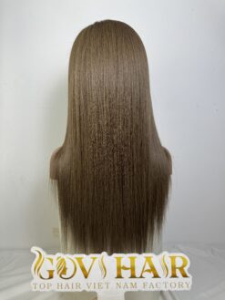 Straight Human Hair Full Lace Wig 24 Inch 250% Density #7 Light Brown