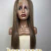 Straight Human Hair Full Lace Wig 24 Inch 250% Density #7 Light Brown Color