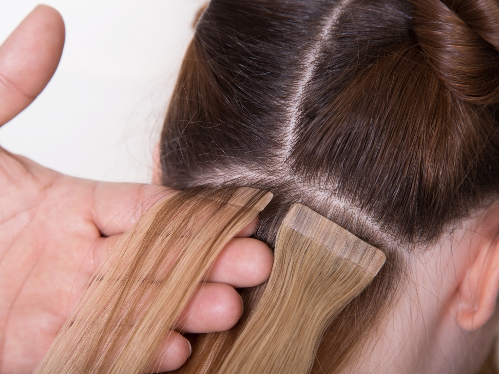 High quality tape in hair extensions for thin hair
