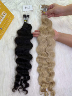 22 Inch Deep Wave #60 Blonde I Tip Hair Extensions Raw Hair