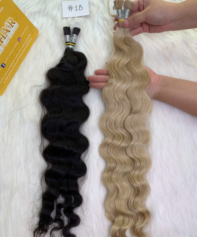 22 Inch Deep Wave #60 Blonde I Tip Hair Extensions Raw Hair